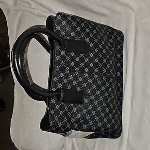 Truly Bella Womens Black Gray Handbag 3 Inside Pockets Polyurethane Casual